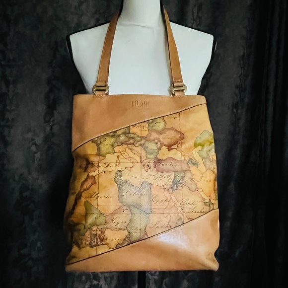 Alviero Martini Leather Purse or Travel Bag w/ Removable Snap In Pouch - Picture 1 of 16